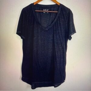 Marc New York Performance Women Black V Neck Light Filtering T Shirt Size L